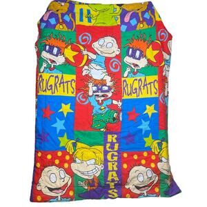 1996 Rugrats Nickelodeon Comforter 2 Sided VTG Tommy Pickles Reptar 60x87"